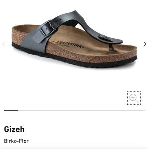 Gunmetal/silver Gizeh Birkenstocks